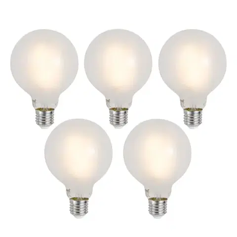 Sada 5 ks Inteligentné stmievateľné LED žiarovky E27 G95 matné 7W 806lm 2700-6500K