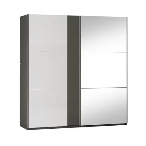 UNIT 200 šatníková skriňa, grafit/biely lesk
