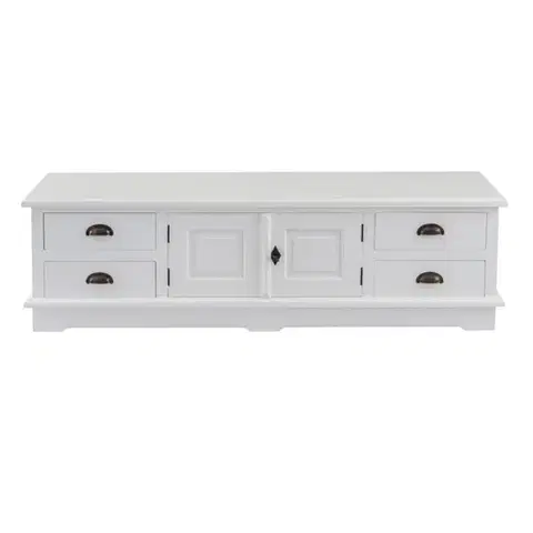 Dekoria RTV skrinka Brighton 160 x 40 x 50 cm white, 160 x 40 x 50 cm