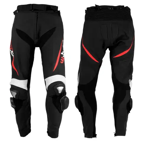 Pánske kožené moto nohavice W-TEC Vector Farba čierna-fluo, Veľkosť XXL