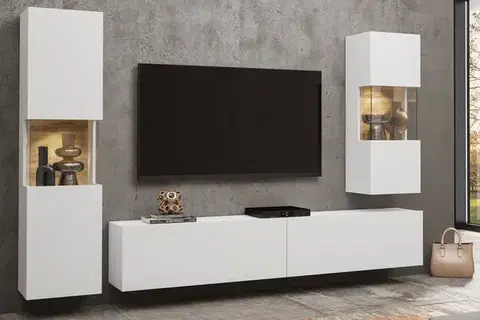 EMMA 10 moderná obývacia zostava biela/ dub wotan