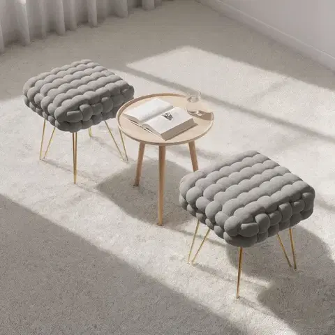 Taburet Dotty svetlosivý