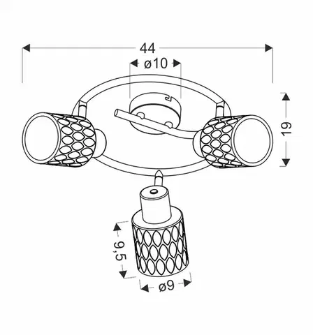 Stropná lampa Bill Spiral čierna 3x40W E27 dymové tienidlo