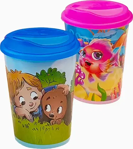 TVAR - Pohár 250ml s náustkom detský motív, umelá hmota, rôzne motívy