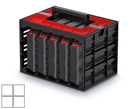 Sada organizérů 5 ks TAMON 41,5 x 29 x 29 cm černo-červená