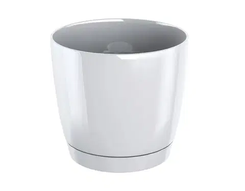 Kvetináč Coubi Round s miskou biely