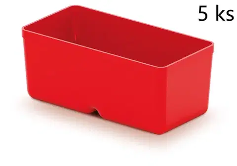 Súprava úložných boxov 5 ks UNITEX 11 x 5,5 x 13,2 cm červená