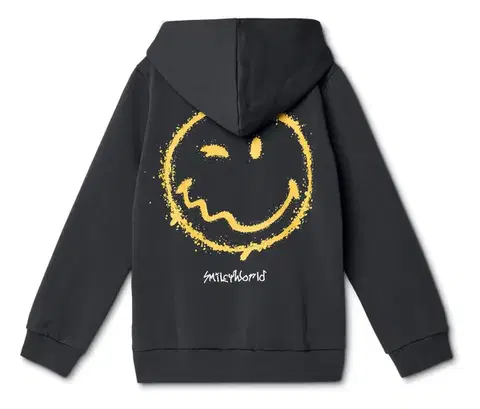 Detská mikina s kapucňou SMILEYWORLD® s počesanou vnútornou stranou