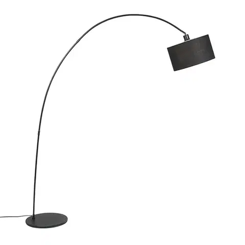 Inteligentná moderná oblúková stojaca lampa čierna vrátane A60 Wifi - Vinossa