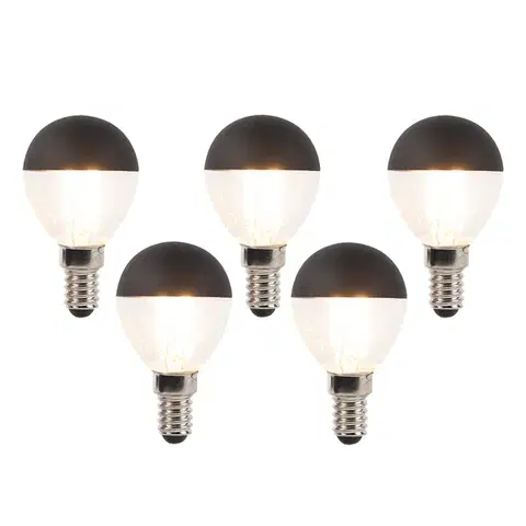 Sada 5 stmievateľných LED vláknových žiaroviek E14 P45 čierne 300lm 2700K
