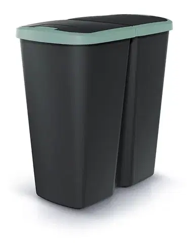 Odpadkový kôš COMPACTO DUO čierny/zelený