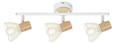 Nástenná lampa Chile E14 biela + drevo