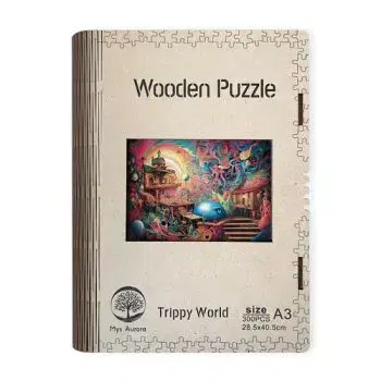 Drevené puzzle Svet A3
