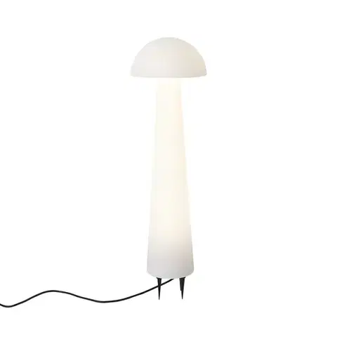Stojaca vonkajšia lampa biela 80 cm vrátane LED IP44 - Fungi
