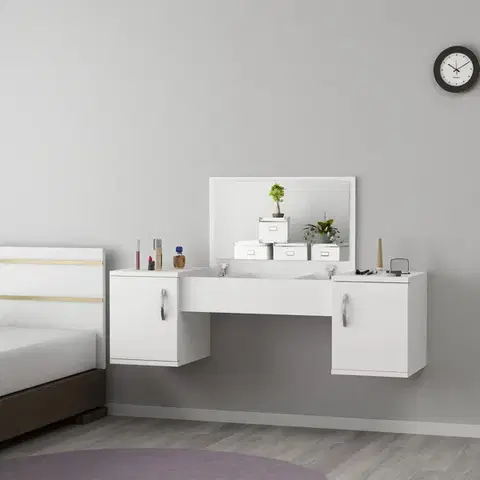 Toaletný stolík MERCAN 100 cm biely