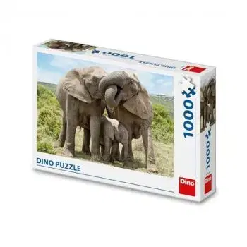Puzzle Slonia rodinka 1000 Dino - Dino Toys