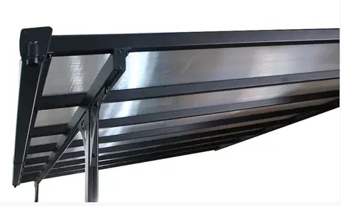 Pergola 618 x 305 cm (čierná+transparentní polykarbonát)