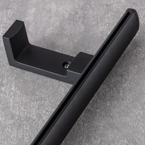 Dekoria Kovový nástenný držiak na stropnú lištu Premium čierny - sada, 2,6/2,3 x 8,3/8,1 x 3,7/3,3 cm