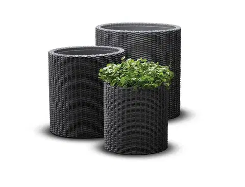 Set kvetináčov CYLINDER S+M+L polyratan Keter