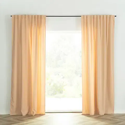 Dekoria Záves BASIC s navliekacou riasiacou páskou 140x260 cm svetlé kakao 1 ks., 140 cm x 260 cm