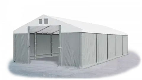 Skladový stan 5x10x2,5m strecha PVC 560g/m2 boky PVC 500g/m2 konštrukcie ZIMA PLUS Bílá Šedá Šedá