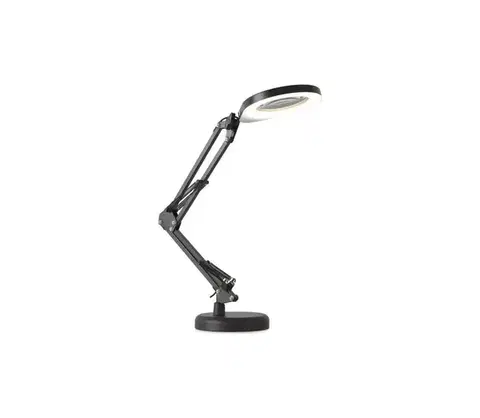  LED Stm. stolná lampa s lupou 2v1 AURIQ LOUPE LED/10W/5V 3000/4000/6500K čierna 004022