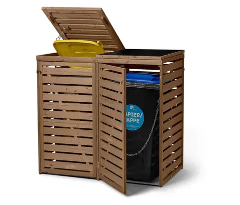 Dvojitý box na smetný kôš s univerzálnymi možnosťami umiestnenia, 2x 240 l
