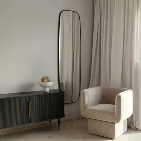 Nástenné zrkadlo Fina 40x140 cm čierne