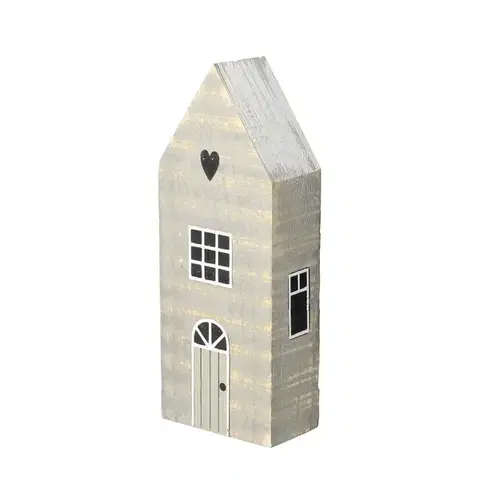 Dekoria Dekorácia Snehový domček 19cm white grey, 10 x 6 x 19 cm