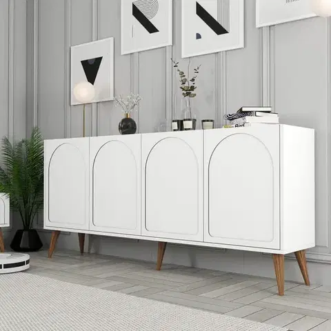 Konzolový stolík Lyon 81 - White, Walnut