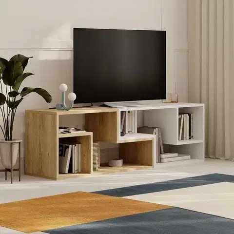 TV stolík Glis - Sapphire Oak, White