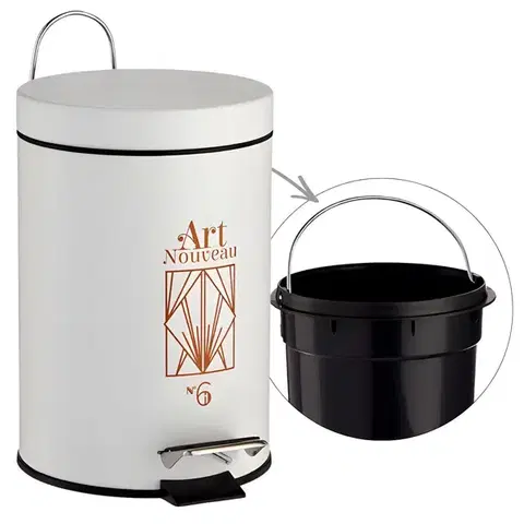 Odpadkový kôš ART DECO 3 L biely