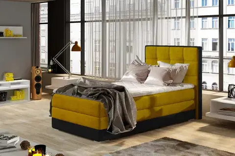 Luxusná posteľ BONAMI žltá ľavá