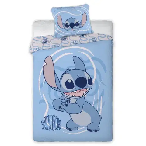 Obliečky Disney Lilo and Stitch modré do postieľky 135x100cm+40x60cm Faro Tiahome