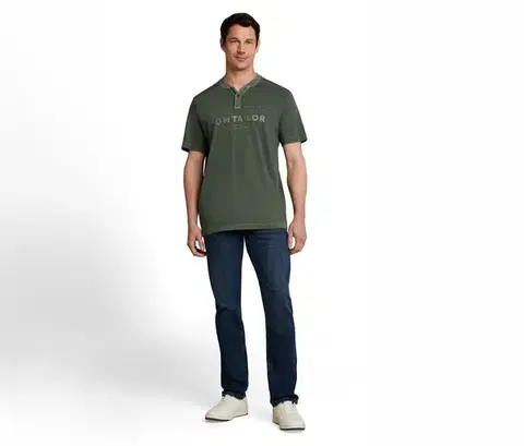 Tričko Tom Tailor Serafino s logom, Deep Leaf Green