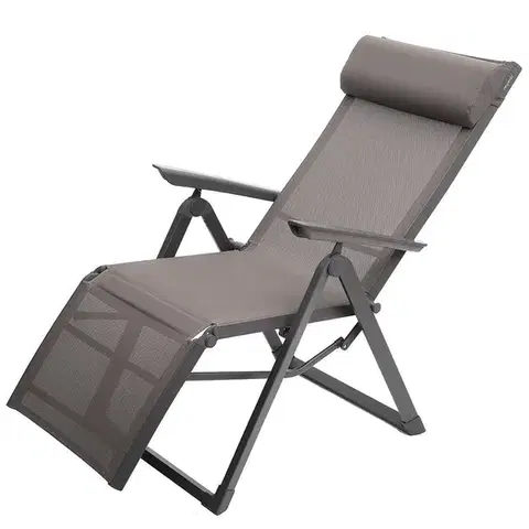 DEOKORK Hliníkové kreslo relaxačné MALTA (šedo-hnedá)