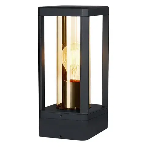 Záhradná lampa CISSUS – čierna kovová stojaca lampa E27 IP54 – moderné vonkajšie osvetlenie