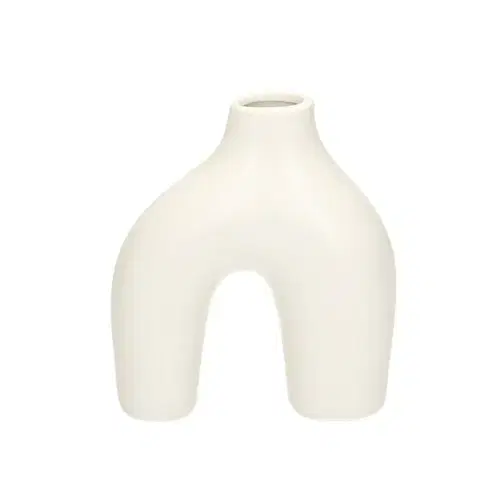 Dekoria Váza Unico 18cm white, 15,5 x 6,5 x 18 cm 