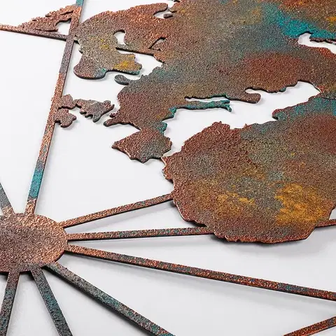 Dekoratívny kovový doplnok na stenu World Map Large - 2