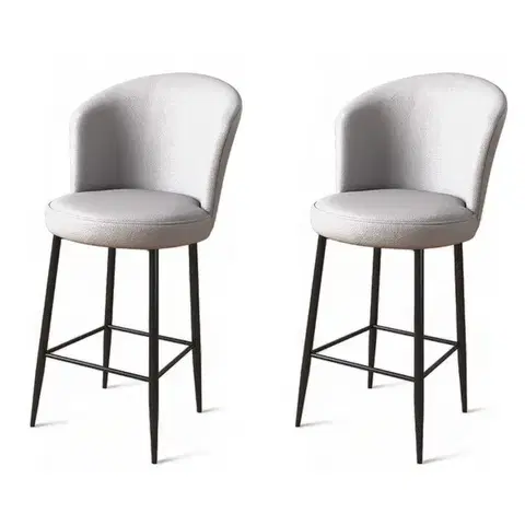 Bar Stool Set (2 Pieces) Uras - Grey, Black