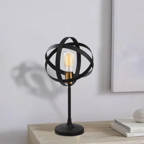 Stolová lampa Gezegen čierna/zlatá