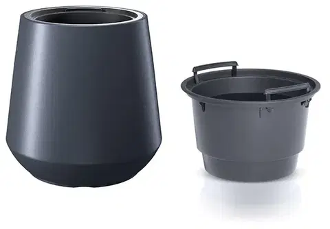 Kvetináč s vložkou HERO antracit 43,9cm