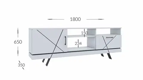 GEOM televízny stolík, biely