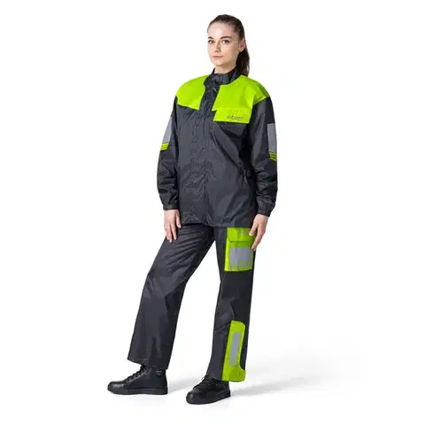 Moto pláštenka W-TEC Igava Farba čierna-fluo zelená, Veľkosť M