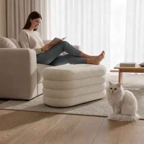 Taburet Puffo I biely