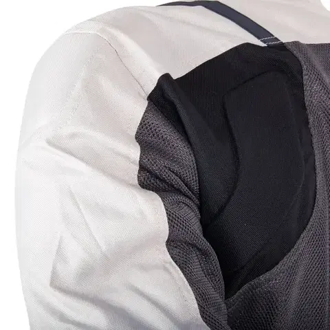 Dámska letná moto bunda W-TEC Lucina Farba šedá-krémovo biela, Veľkosť XS