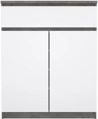Komoda Simplicitous 234 80 cm betón/biela lesk