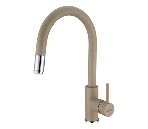 ALVEUS 1129020 - Drezová batéria s vyťahovacou sprškou DELOS 38 cm granit/béžová 1129020