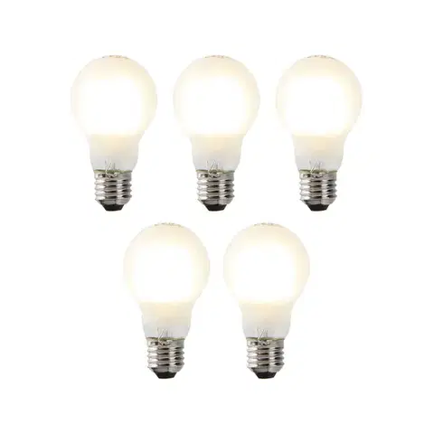 Sada 5 stmievateľných LED žiaroviek E27 A60 matná 7W 806lm 2700K