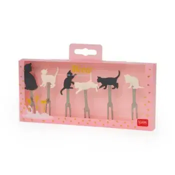 Legami Sada jednohubkových vidličiek Meow HOME SWEET HOME